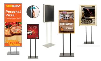 Double Pole Poster Floor Stand 24x72 Sign Holder with SECURITY SCREWS on  Snap Frame 1 1/4