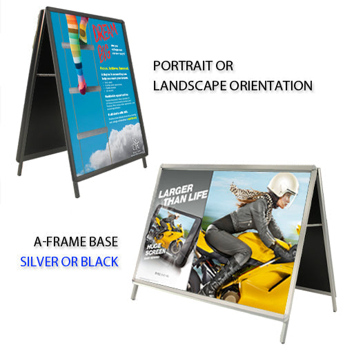 36x72 A-FRAME SIGN HOLDER with RADIUS SNAP FRAME (not shown to scale) AVAILABLE IN BOTH PORTRAIT AND LANDSCAPE