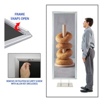 Double Pole Poster Floor Stand 24x72 Sign Holder with SECURITY SCREWS on Snap Frame 1 1/4" Wide