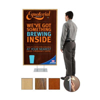 Double Pole Floor Stand 24x72 Sign Holder | Wood Snap Frame 1 1/4" Wide