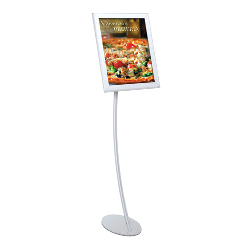Curved Sign Stand, Enclosed, Tilted, Rotating + Holds 4 Menus 8.5x11 –  Displays4Sale