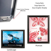 18 x 24 Snap Frame with Mitered Corners Wall Mounts in Portrait or Landscape Position