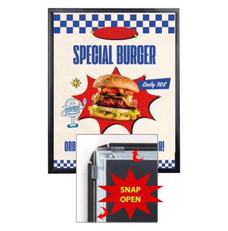 9 x 12 SwingSnaps Front Loading Poster Snap Frames (1 1/4" Mitered Corners)