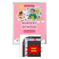 14 x 22 SwingSnap Front Loading Poster Snap Frame with 1 1/4" Wide Metal Frame Profile, Quick Change