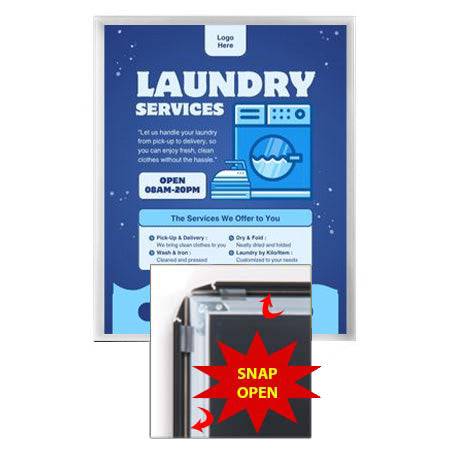 8.5 x 14 SwingSnaps Front Loading Poster Snap Frames (1 1/4" Mitered Corners)