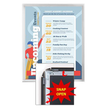 24 x 24 Poster Snap Frames Mitered with 1 1/4" Wide Aluminum Poster Snap Frame | 6 Finishes