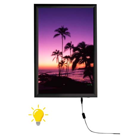 Illuminated Slim LED 11x17 Light Box with Snap Open Frame Black Finish –  SnapFrames4Sale