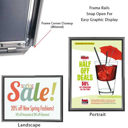 40x60 Frame, SwingFrame Wide Face 40 x 60 Poster Display, Swing Open Quick  Change 40x60 Frames