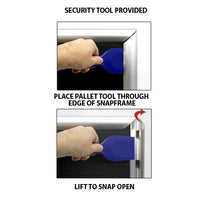 SECURITY TOOL PROVIDED FOR EASY CHANGE of POSTERS 42x42