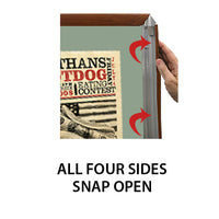 ALL 4 WOOD FRAME RAILS SNAP OPEN FOR EASY CHANGE of POSTERS 16 x 16