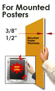 EXTRA-DEEP 12x20 Poster Snap Frames with Security Screws (for MOUNTED GRAPHICS)