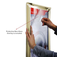 Protective Non-Glare Overlay is included with 22x28 Modern Style Beige Snap Frame | Protect your Sign, Graphic or Photograph from Dust and Scratches