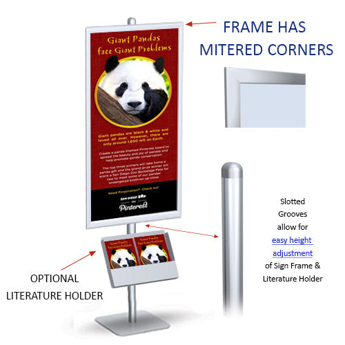 POSTO-STAND 8 Foot Snap Frame Poster Sign Stand 22x56 (SINGLE SIDED)