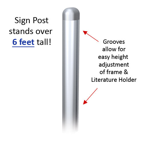8.5x11 Pedestal Sign Holder with Square Base | Slide-In Frame Design