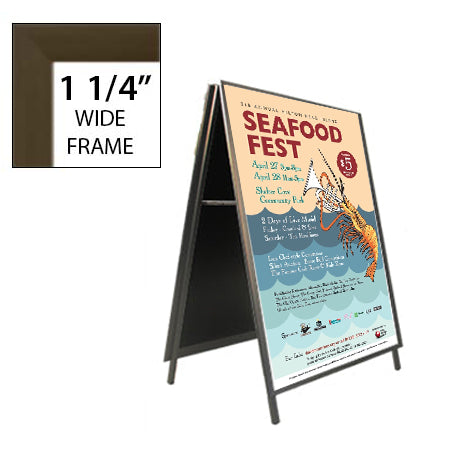 A-Frame 22x28 Sign Holder | Indoor and Outdoor Sidewalk Sign with Fast Change Snap Frame 1 1/4" Wide