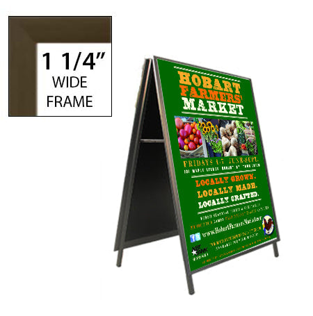 Large A-Frame 30x30 Sign Holder | Quick Change Aluminum Snap Frame with 1 1/4" Wide Profile