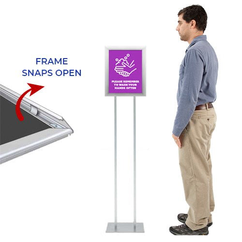 11x14 Poster Stand Sign Holder  Security Snap Frame 1 1/4 Wide