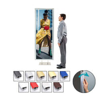 Double Pole Floor Stand 27x39 Sign Holder | Snap Frame 1 1/4" Wide