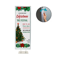 Double Pole Floor Stand 48x60 Sign Holder | Snap Frame 1 1/4" Wide