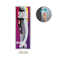 Double Pole Floor Stand 30x36 Sign Holder | Snap Frame 1 1/4" Wide