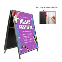 A-Frame 20x30 Sign Holder | with SECURITY SCREWS on Snap Frame 1 1/4" Wide