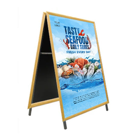 A-Frame 24x48 Sign Holder | WOOD Snap Frame 1 1/4" Wide