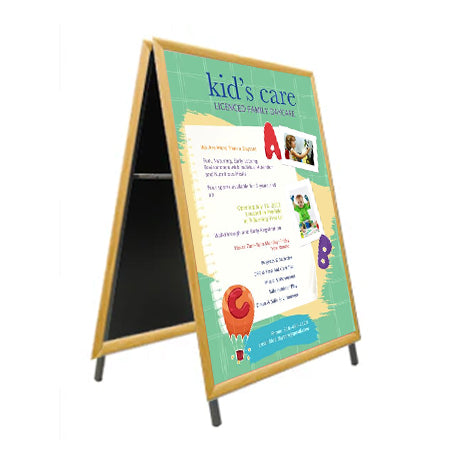 A-Frame 48x48 Sign Holder | Wood Snap Frame with 1 1/4" Wide Profile in 3 Finishes: Cherry, Oak, and Maple