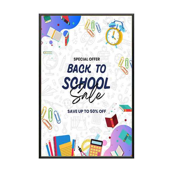 Extra Large Snap Frame 36x72, Front Loading Poster Snap Open Frame with 1 1/4" Wide Metal Profile