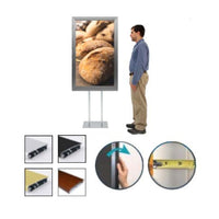 Double Pole Floor Stand 24x60 Sign Holder | Snap Frame 2 1/2" Wide