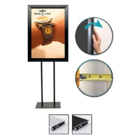 Double Pole Floor Stand 40x60 Sign Holder | Snap Frame 2 1/2" Wide