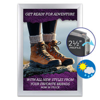 SwingSnap Weather Resistant Front Loading Poster Snap Frames Bold 2 1/2" Wide Profile in 30+ Standard and Custom Sizes