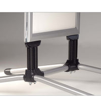 HEAVY DUTY FEET WITH DURABLE STEEL SPRINGS ALLOW THIS PAVEMENT STAND TO WITHSTAND WINDS UP TO 30 MPH