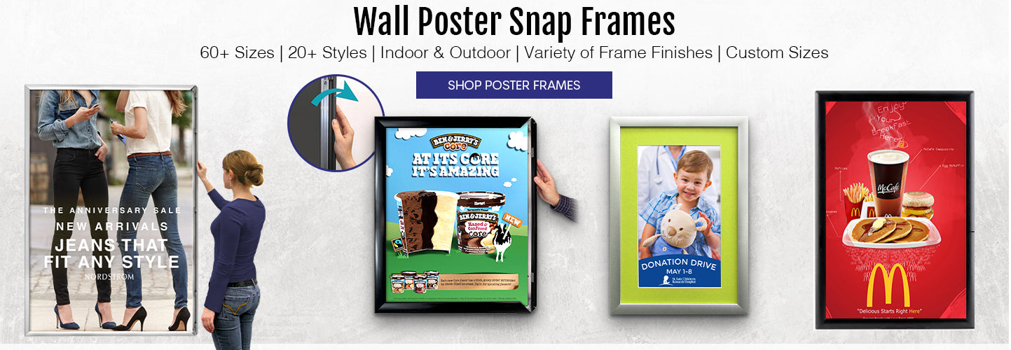 Wall and Ceiling Mount Poster Snap Frames