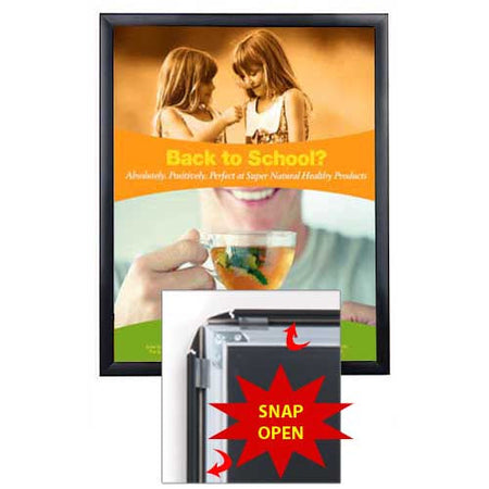 22x28 Snap Open Quick Change Double Sided Sign Frames with mitered  corners. Brushed Aluminum.