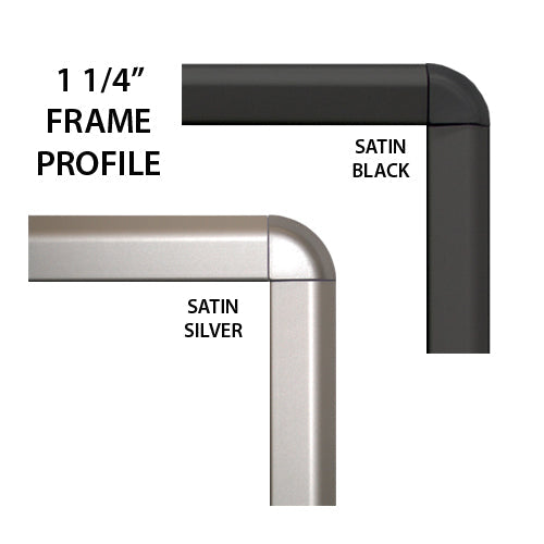 18x24 Snap Poster Frame - 1.25 inch Silver Profile Safe Corner