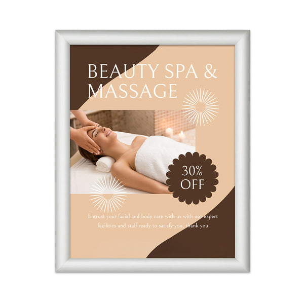 20" x 30" Fire Resistant Snap Frame, 1-inch Wide | Silver Metal Frame