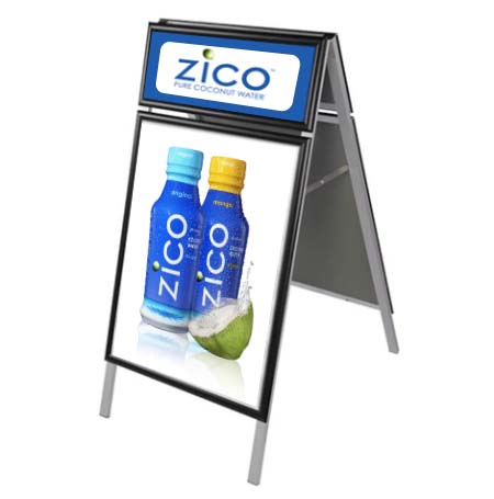 STREET-MASTER A-Board 24x36 Outdoor Sidewalk Plastic Sign Board A-Frame,  Two White Panels