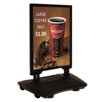 STREET-MASTER Rolling Wind Pavement Sign Stand with Fillable Water Base for 30” x 40” Posters