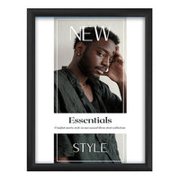 Economical, 11x17 Snap Frame with Slim .59" Wide Aluminum Profile | Quick Change, Black Sign Frame with Mitered Corners