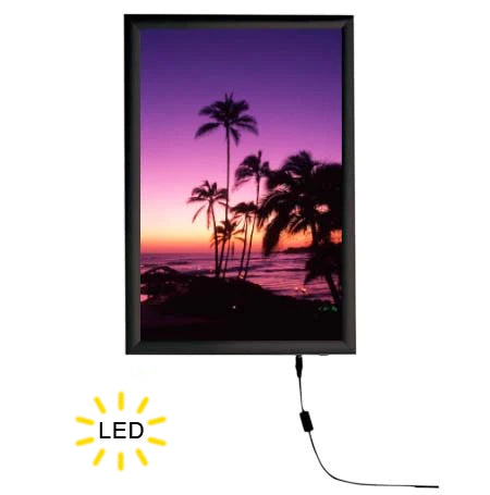 Illuminated Slim LED 11x17 Light Box with Snap Open Frame Black