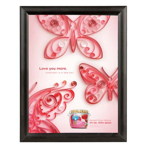 18x24 Snap Poster Frame with Slim 1" Black Snap Frame Metal Profile + Fast Signage Changes
