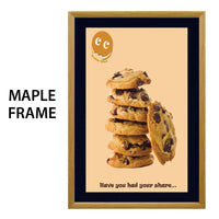 MAPLE WOOD FRAME SwingSnaps Designer Poster Snap Frames with 3" Wide Beveled Matboard | Faux Wood Frame Profile