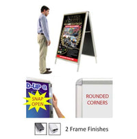 A-Frame 36x48 Sign Holder | Large Snap Frame 1 1/4" Wide with Radius Corners