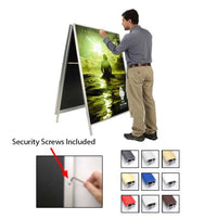 A-Frame 40x60 Sign Holder | with SECURITY SCREWS on Snap Frame 1 1/4" Wide