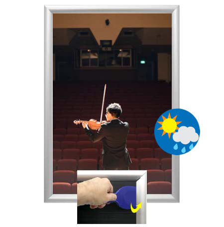 SwingSnap Weather-Resistant Security-Style Poster Snap Frames with Pallet Tool, 1 3/4" Wide Profile | 30+ Sizes + Custom