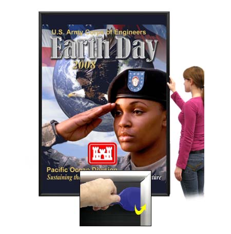 EXTRA-LARGE Poster Snap Frames 96 x 96 (1 3/4" Security Profile MOUNTED GRAPHICS)